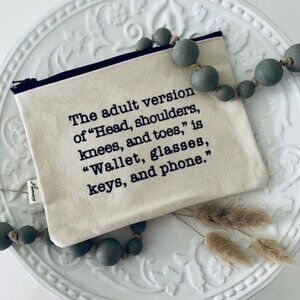 Wallet Glasses Keys and Phone Comical and Sassy Zipper Pouch